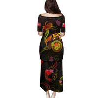 Wallis and Futuna Family Matching Puletasi and Hawaiian Shirt Octopus Plumeria Polynesian Tattoo