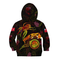 Wallis and Futuna Kid Hoodie Octopus Plumeria Polynesian Tattoo