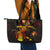 Wallis and Futuna Leather Tote Bag Octopus Plumeria Polynesian Tattoo