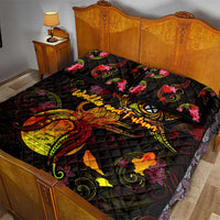 Wallis and Futuna Quilt Bed Set Octopus Plumeria Polynesian Tattoo