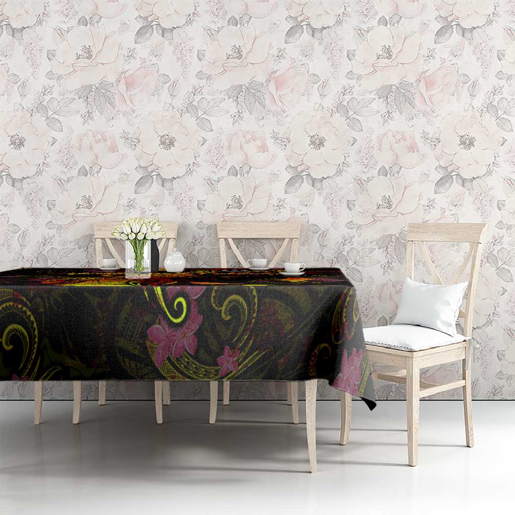 Wallis and Futuna Tablecloth Octopus Plumeria Polynesian Tattoo