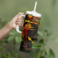 Wallis and Futuna Tumbler With Handle Octopus Plumeria Polynesian Tattoo