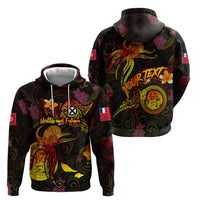 Wallis and Futuna Zip Hoodie Octopus Plumeria Polynesian Tattoo