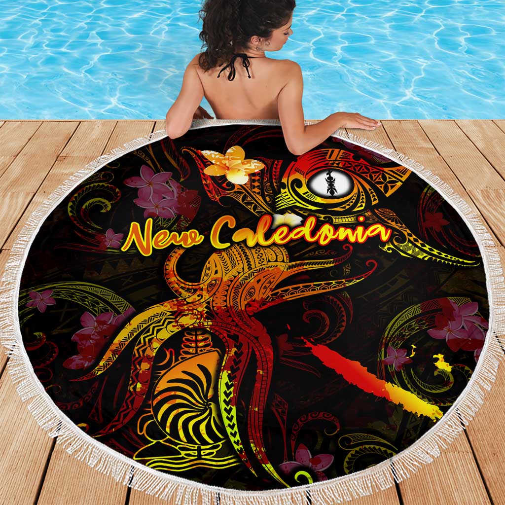 New Caledonia Beach Blanket Octopus Plumeria Polynesian Tattoo