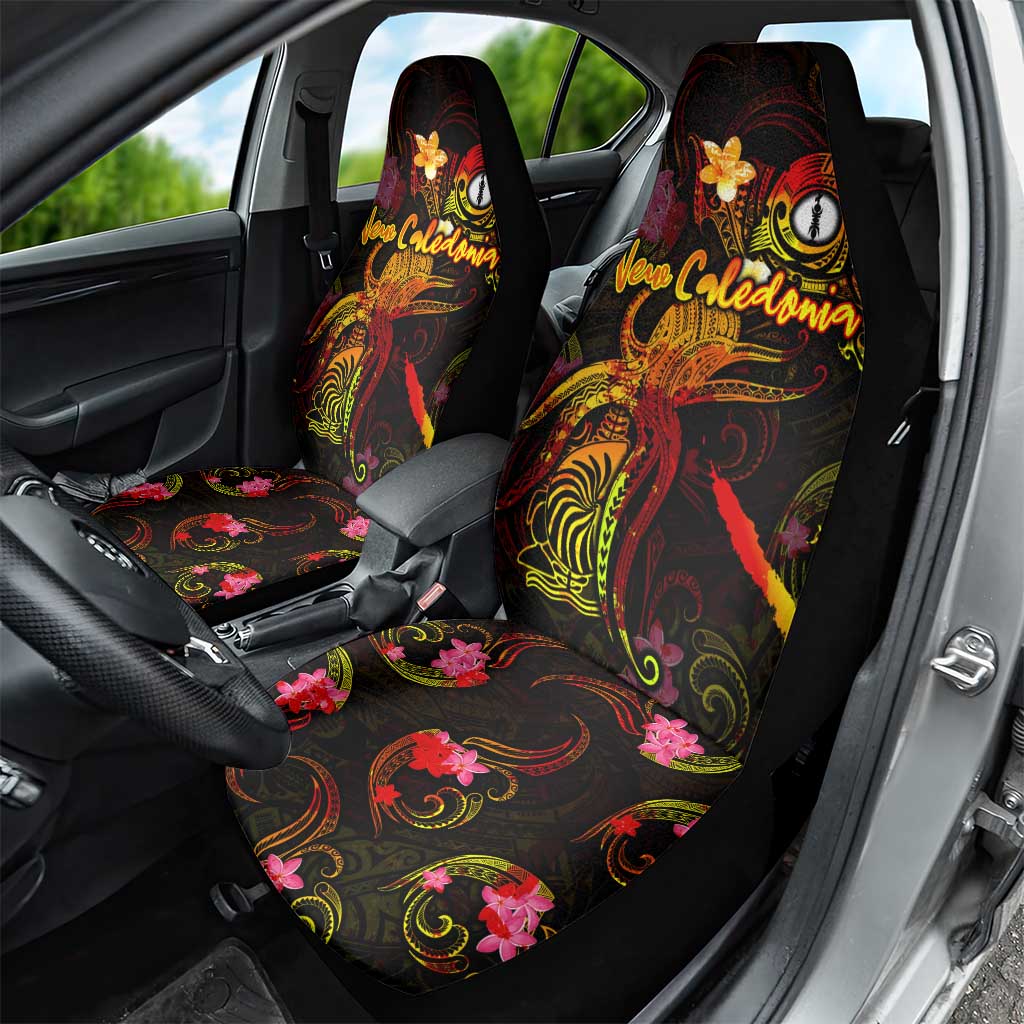 New Caledonia Car Seat Cover Octopus Plumeria Polynesian Tattoo
