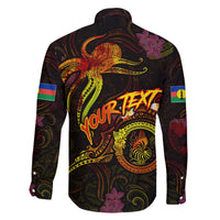 New Caledonia Family Matching Off The Shoulder Long Sleeve Dress and Hawaiian Shirt Octopus Plumeria Polynesian Tattoo