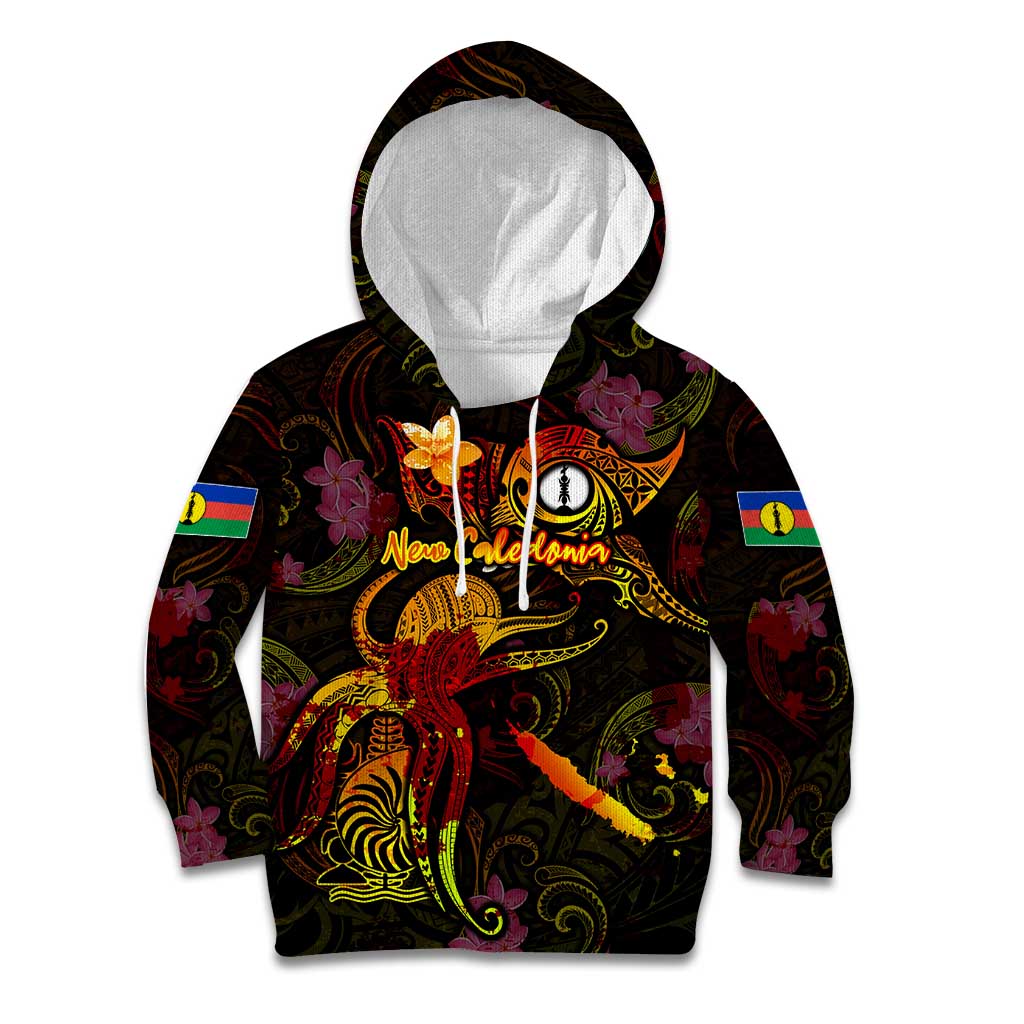 New Caledonia Kid Hoodie Octopus Plumeria Polynesian Tattoo