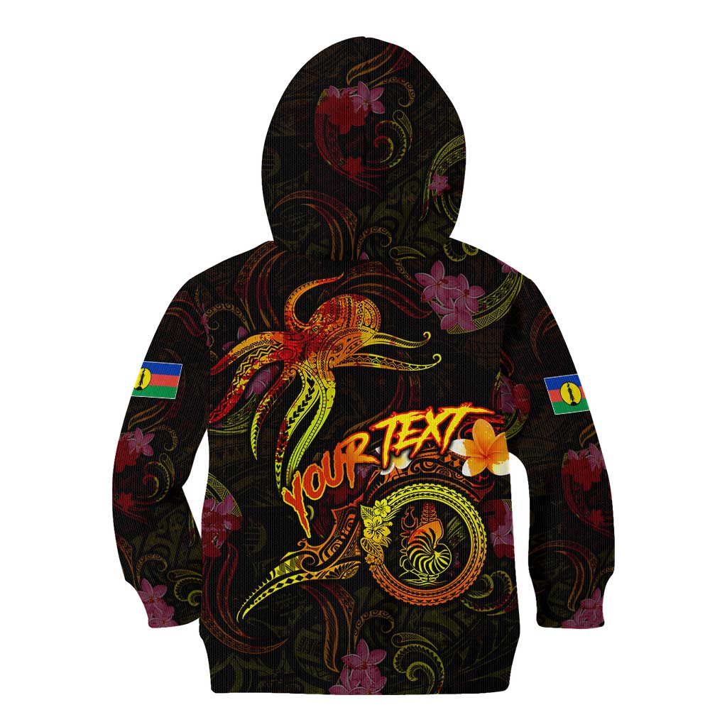 New Caledonia Kid Hoodie Octopus Plumeria Polynesian Tattoo