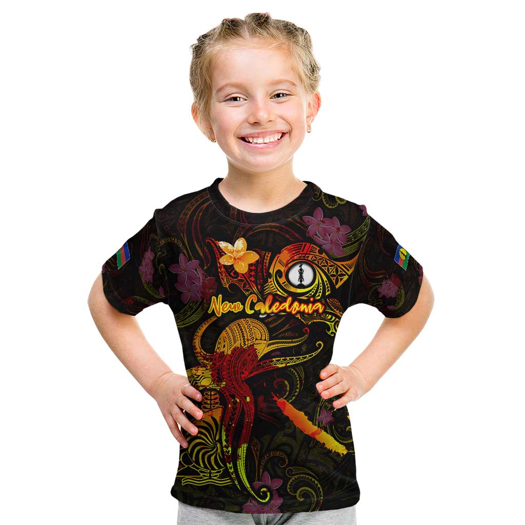 New Caledonia Kid T Shirt Octopus Plumeria Polynesian Tattoo