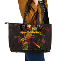 New Caledonia Leather Tote Bag Octopus Plumeria Polynesian Tattoo