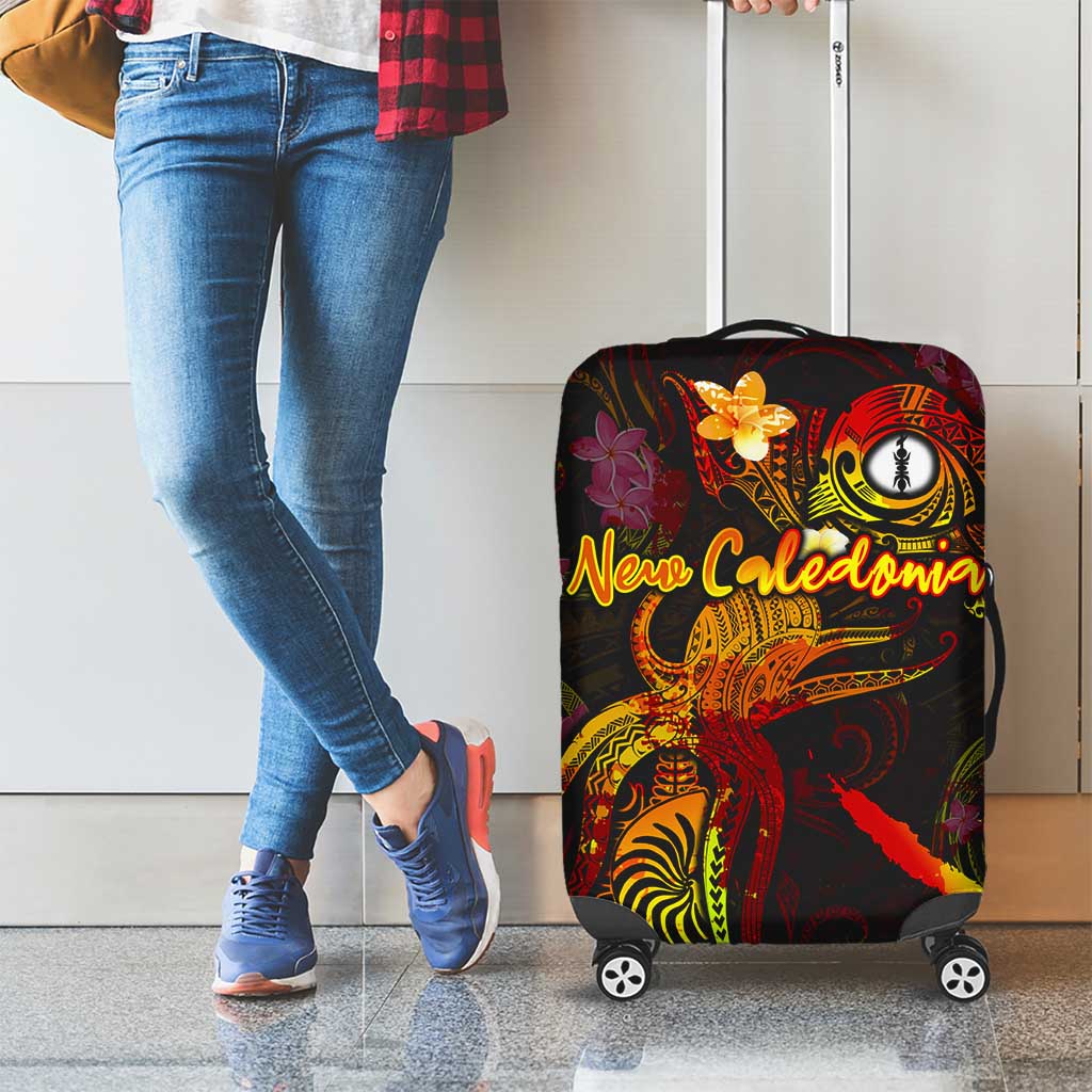 New Caledonia Luggage Cover Octopus Plumeria Polynesian Tattoo
