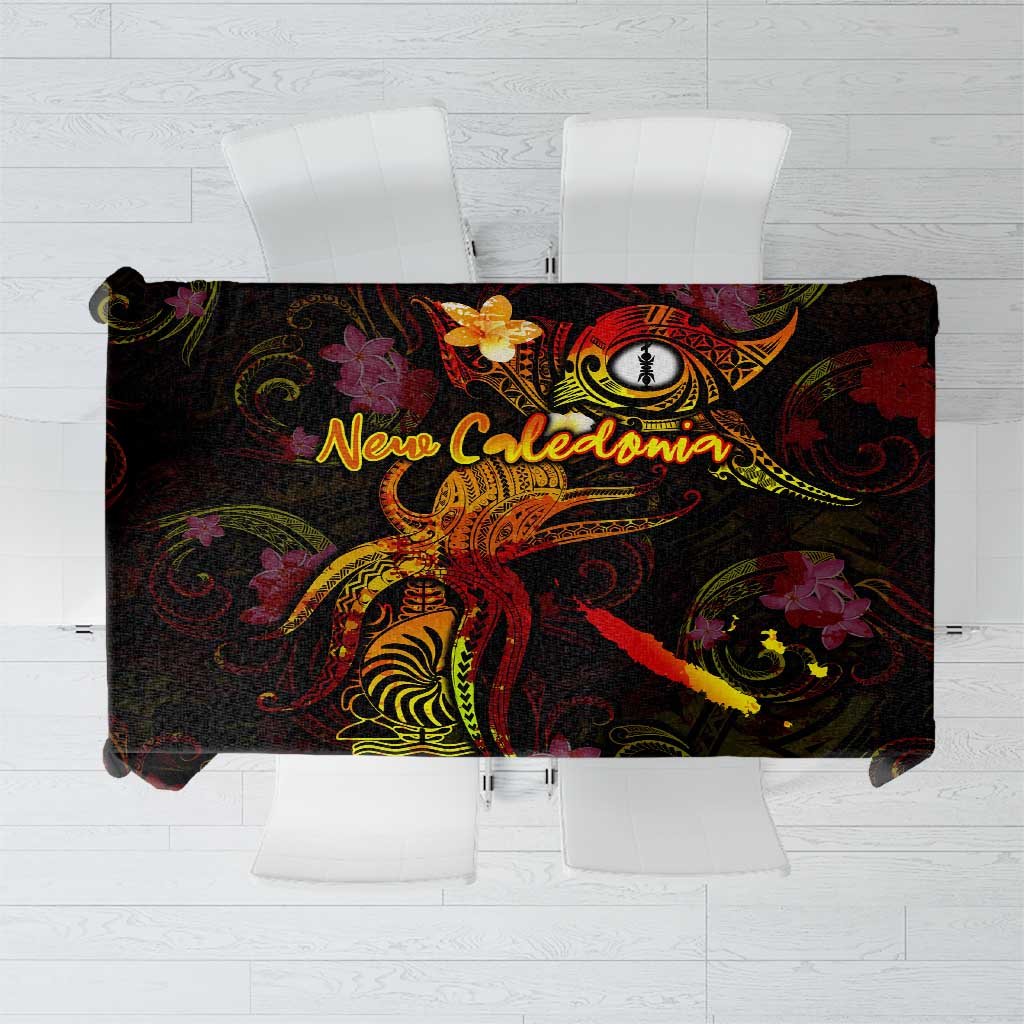 New Caledonia Tablecloth Octopus Plumeria Polynesian Tattoo