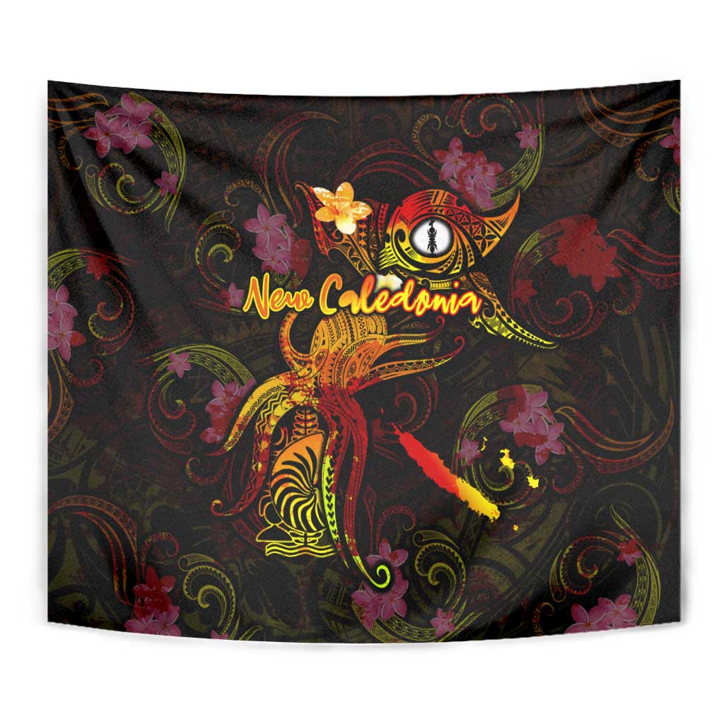 New Caledonia Tapestry Octopus Plumeria Polynesian Tattoo