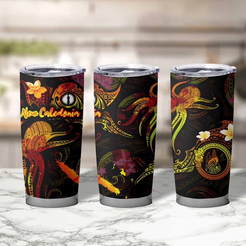 New Caledonia Tumbler Cup Octopus Plumeria Polynesian Tattoo