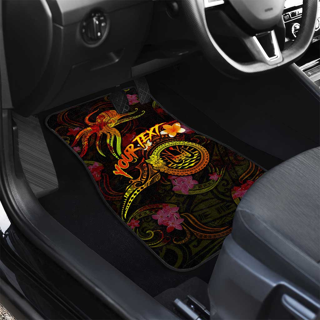 Tahiti French Polynesia Car Mats Octopus Plumeria Polynesian Tattoo