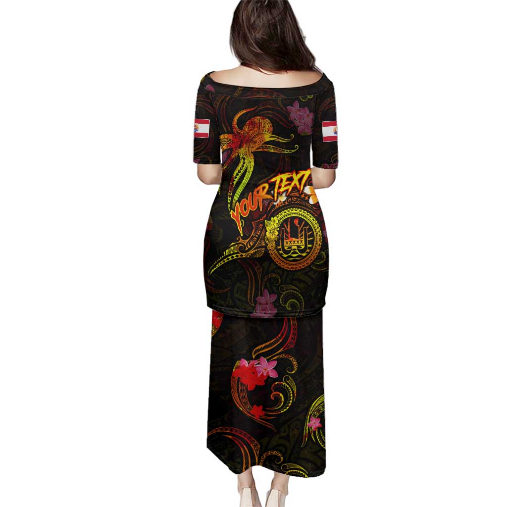 Tahiti French Polynesia Family Matching Puletasi and Hawaiian Shirt Octopus Plumeria Polynesian Tattoo DT02 - Polynesian Pride