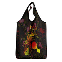 Tahiti French Polynesia Grocery Bag Octopus Plumeria Polynesian Tattoo