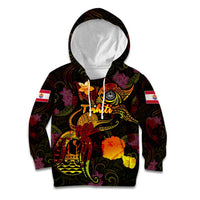 Tahiti French Polynesia Kid Hoodie Octopus Plumeria Polynesian Tattoo