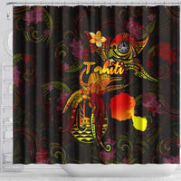 Tahiti French Polynesia Shower Curtain Octopus Plumeria Polynesian Tattoo