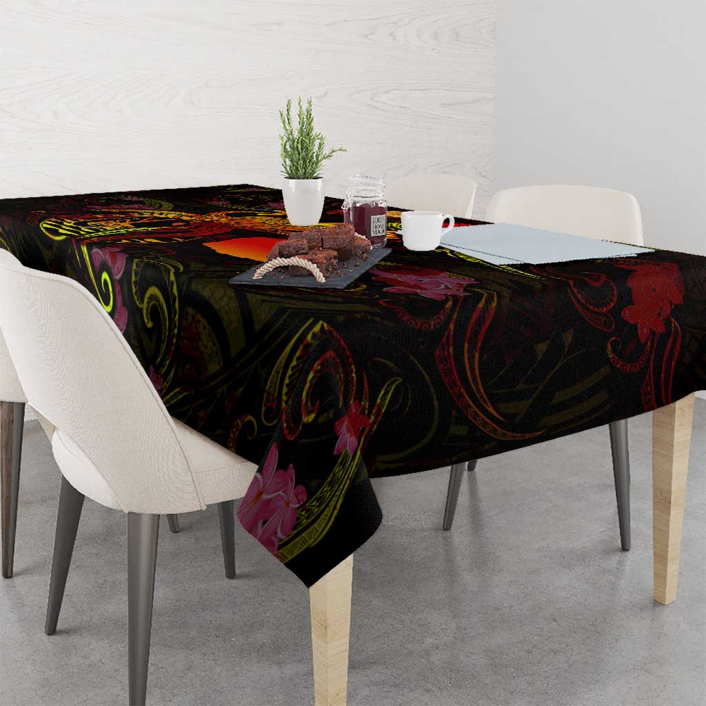 Tahiti French Polynesia Tablecloth Octopus Plumeria Polynesian Tattoo