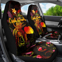 Cook Islands Car Seat Cover Octopus Plumeria Polynesian Tattoo