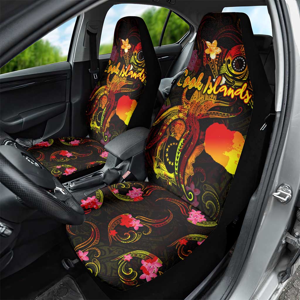 Cook Islands Car Seat Cover Octopus Plumeria Polynesian Tattoo