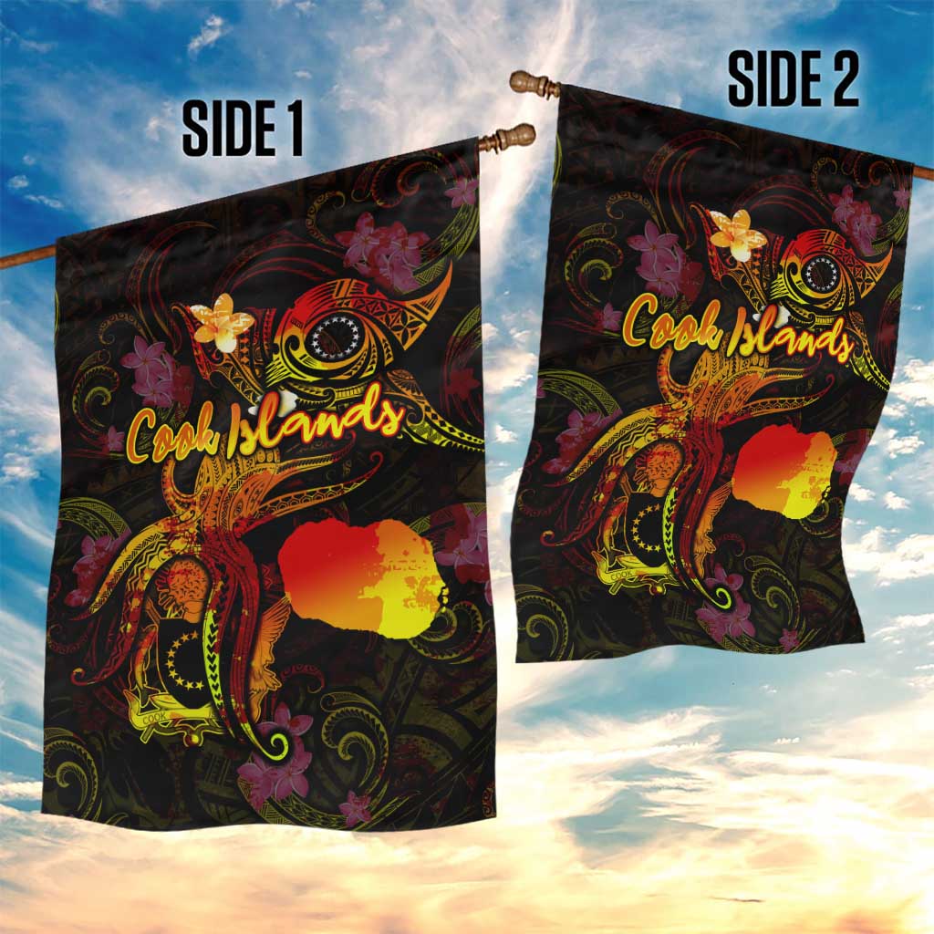 Cook Islands Garden Flag Octopus Plumeria Polynesian Tattoo