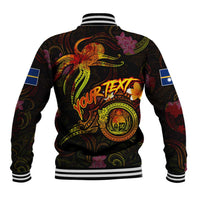 Nauru Baseball Jacket Octopus Plumeria Polynesian Tattoo