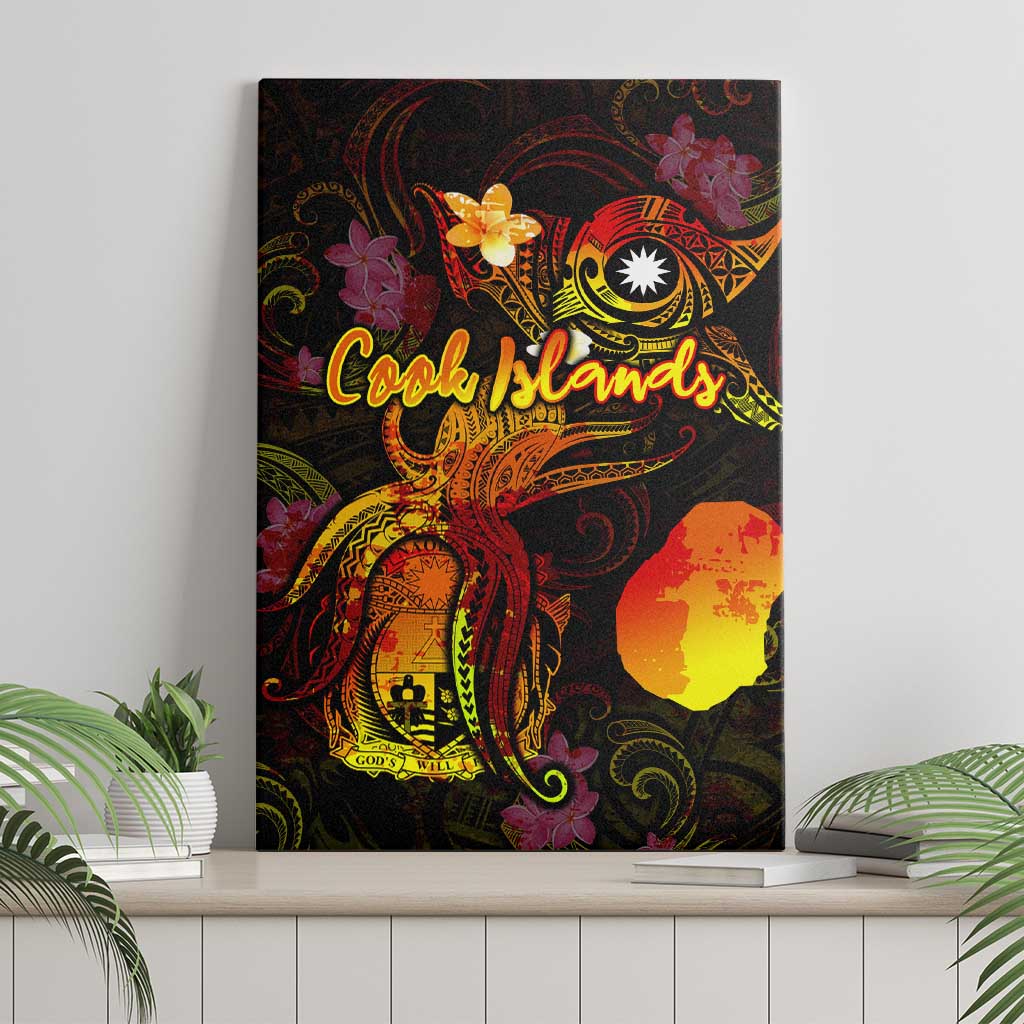 Nauru Canvas Wall Art Octopus Plumeria Polynesian Tattoo