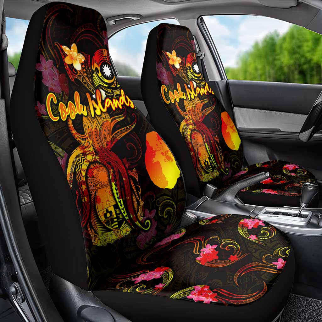 Nauru Car Seat Cover Octopus Plumeria Polynesian Tattoo