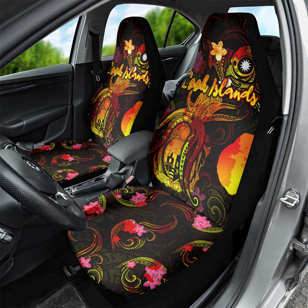 Nauru Car Seat Cover Octopus Plumeria Polynesian Tattoo