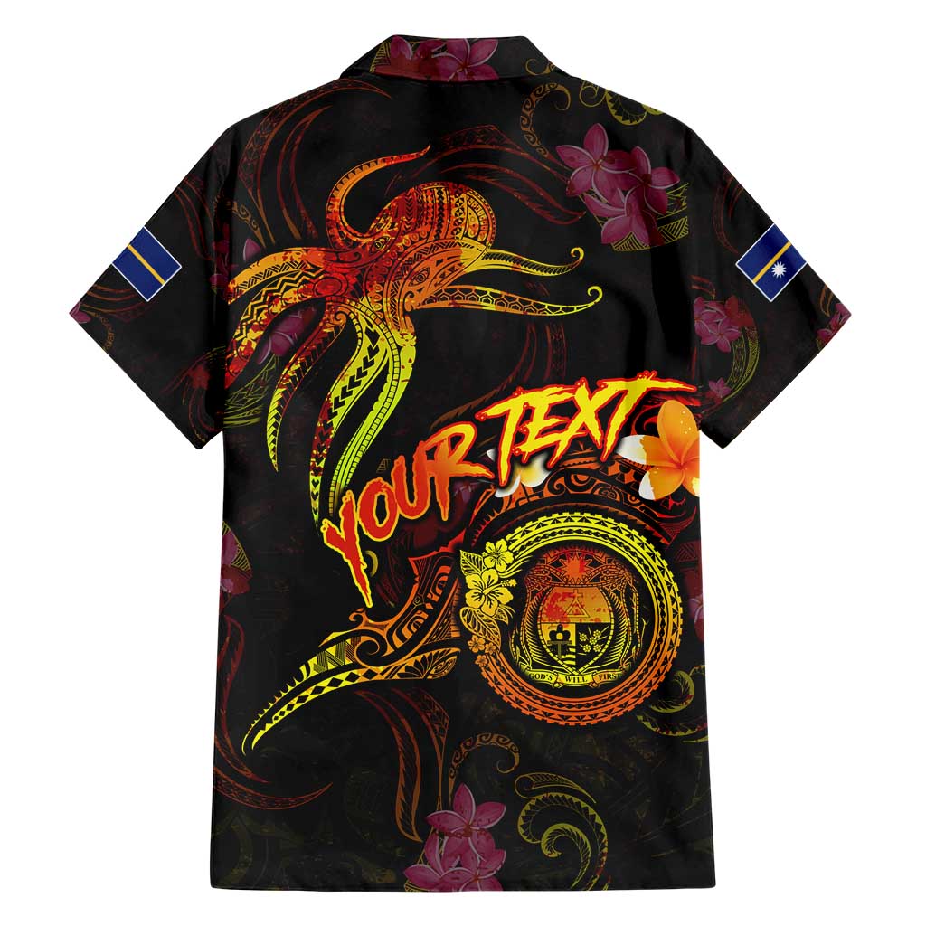 Nauru Family Matching Short Sleeve Bodycon Dress and Hawaiian Shirt Octopus Plumeria Polynesian Tattoo