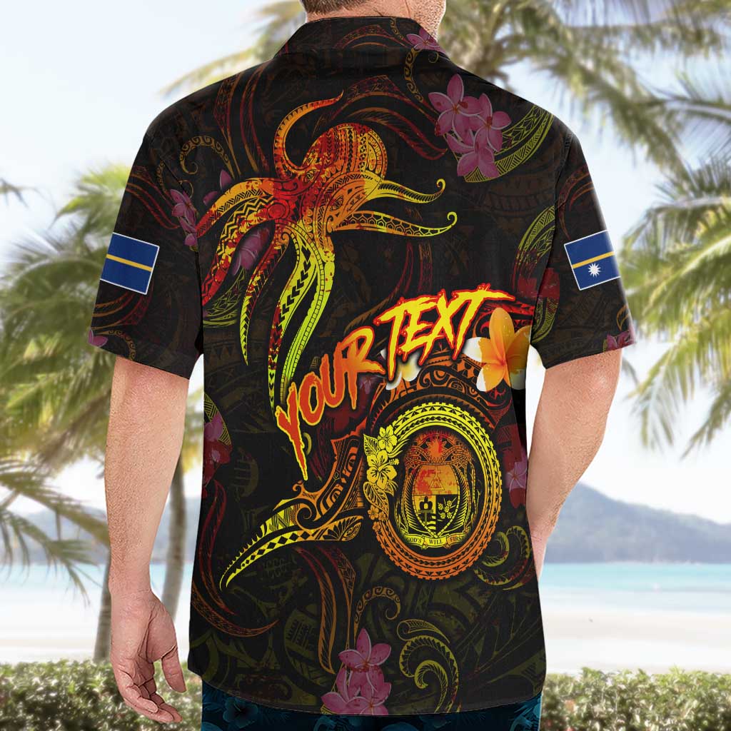 Nauru Hawaiian Shirt Octopus Plumeria Polynesian Tattoo