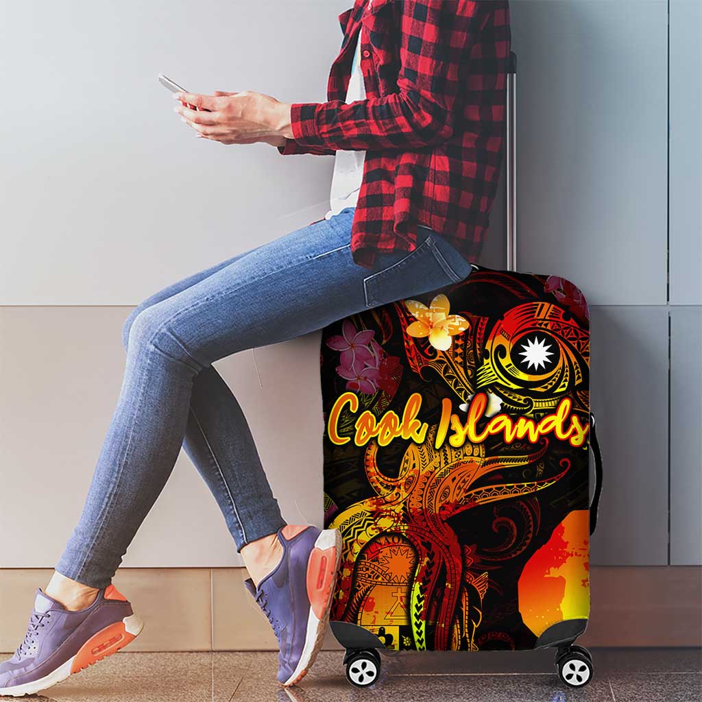 Nauru Luggage Cover Octopus Plumeria Polynesian Tattoo