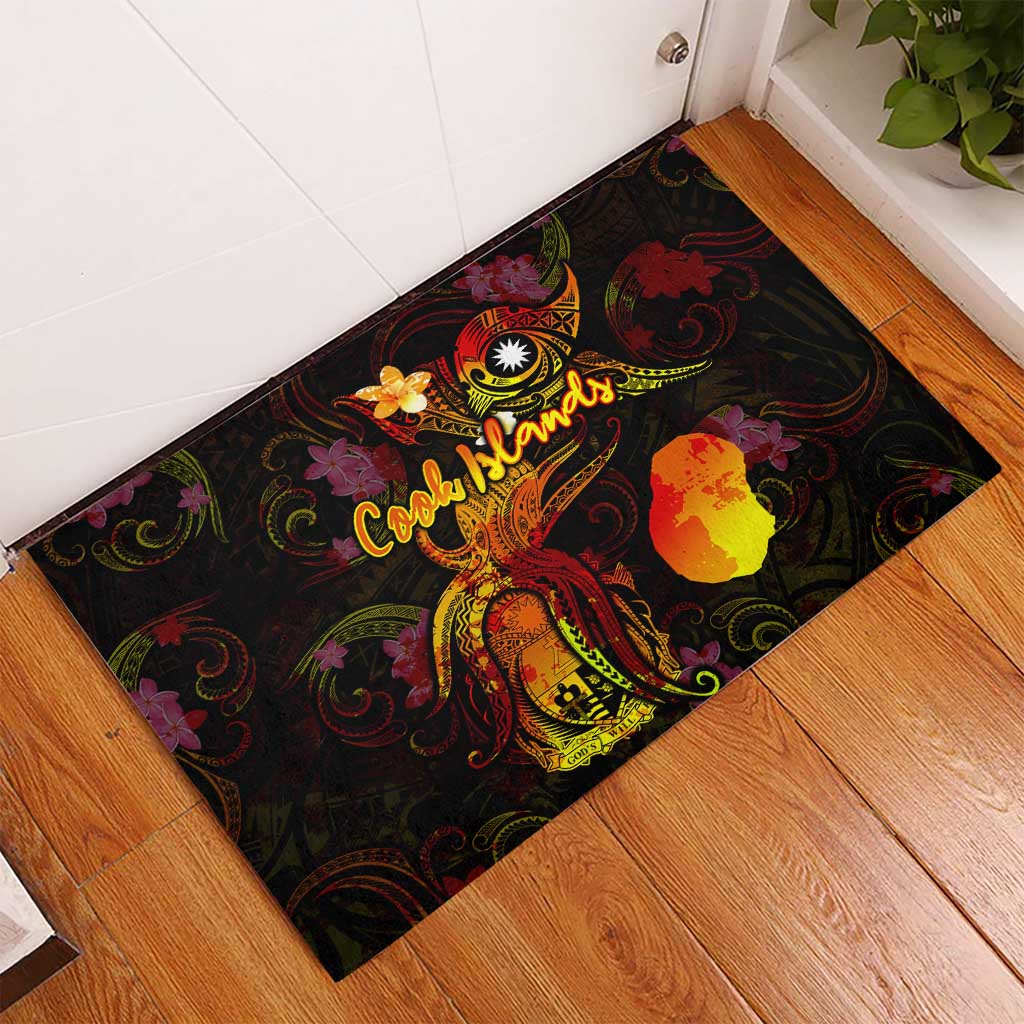 Nauru Rubber Doormat Octopus Plumeria Polynesian Tattoo