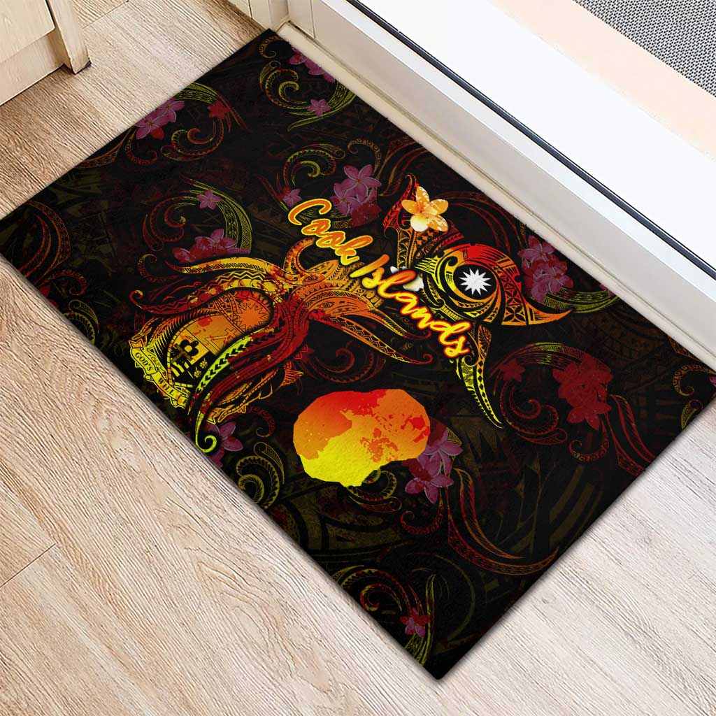 Nauru Rubber Doormat Octopus Plumeria Polynesian Tattoo