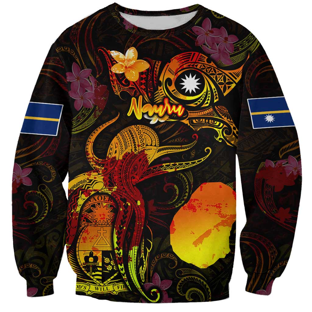 Nauru Sweatshirt Octopus Plumeria Polynesian Tattoo