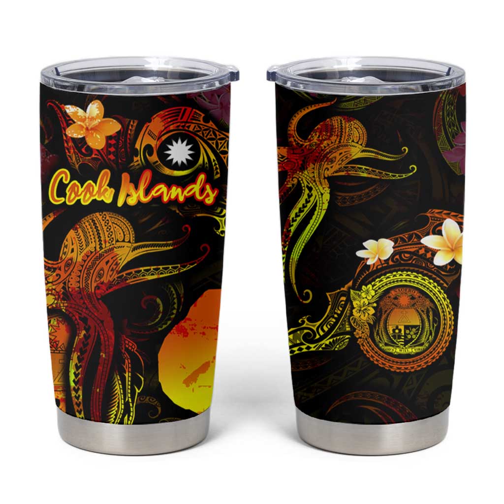 Nauru Tumbler Cup Octopus Plumeria Polynesian Tattoo