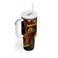 Nauru Tumbler With Handle Octopus Plumeria Polynesian Tattoo
