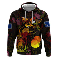 Nauru Zip Hoodie Octopus Plumeria Polynesian Tattoo