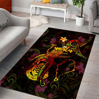Tuvalu Area Rug Octopus Plumeria Polynesian Tattoo