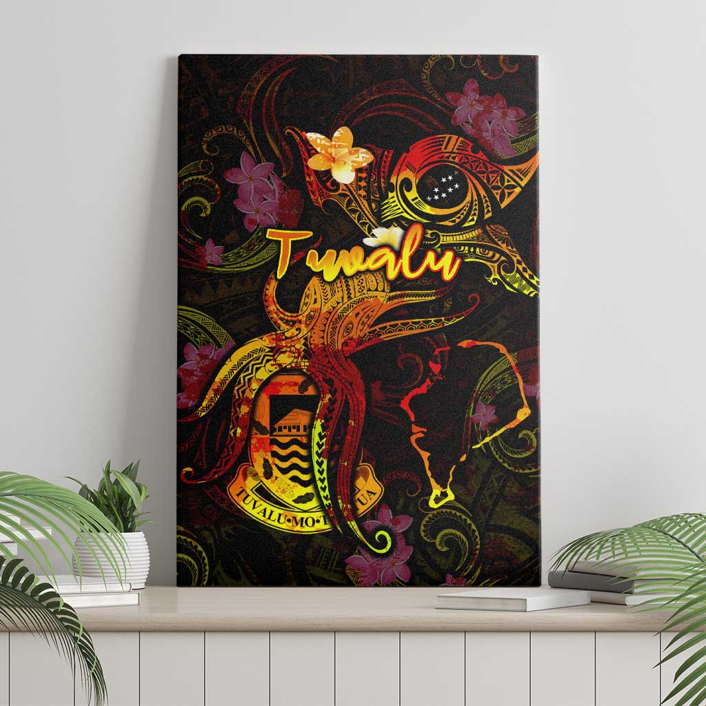 Tuvalu Canvas Wall Art Octopus Plumeria Polynesian Tattoo