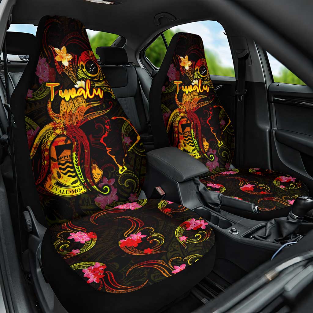 Tuvalu Car Seat Cover Octopus Plumeria Polynesian Tattoo