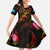 Tuvalu Family Matching Long Sleeve Bodycon Dress and Hawaiian Shirt Octopus Plumeria Polynesian Tattoo