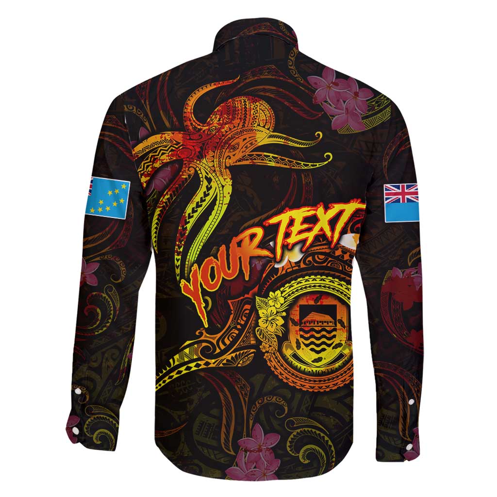 Tuvalu Family Matching Puletasi and Hawaiian Shirt Octopus Plumeria Polynesian Tattoo