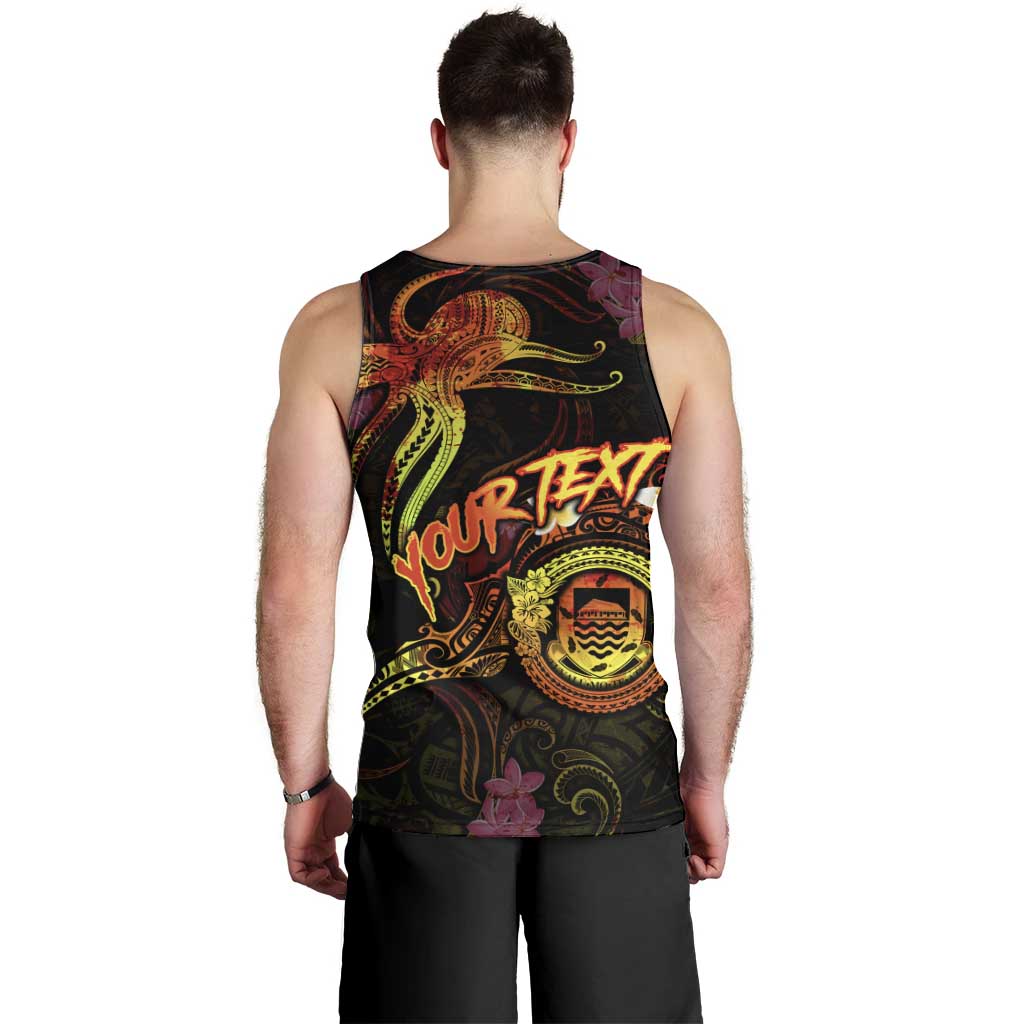 Tuvalu Men Tank Top Octopus Plumeria Polynesian Tattoo