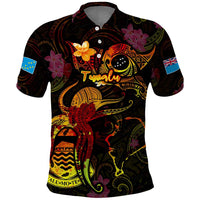 Tuvalu Polo Shirt Octopus Plumeria Polynesian Tattoo