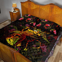 Tuvalu Quilt Bed Set Octopus Plumeria Polynesian Tattoo