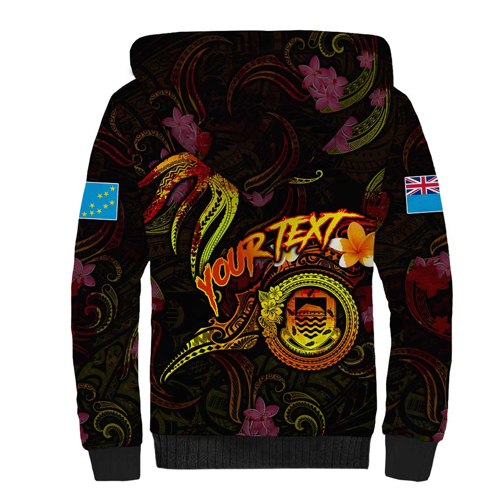 Tuvalu Sherpa Hoodie Octopus Plumeria Polynesian Tattoo