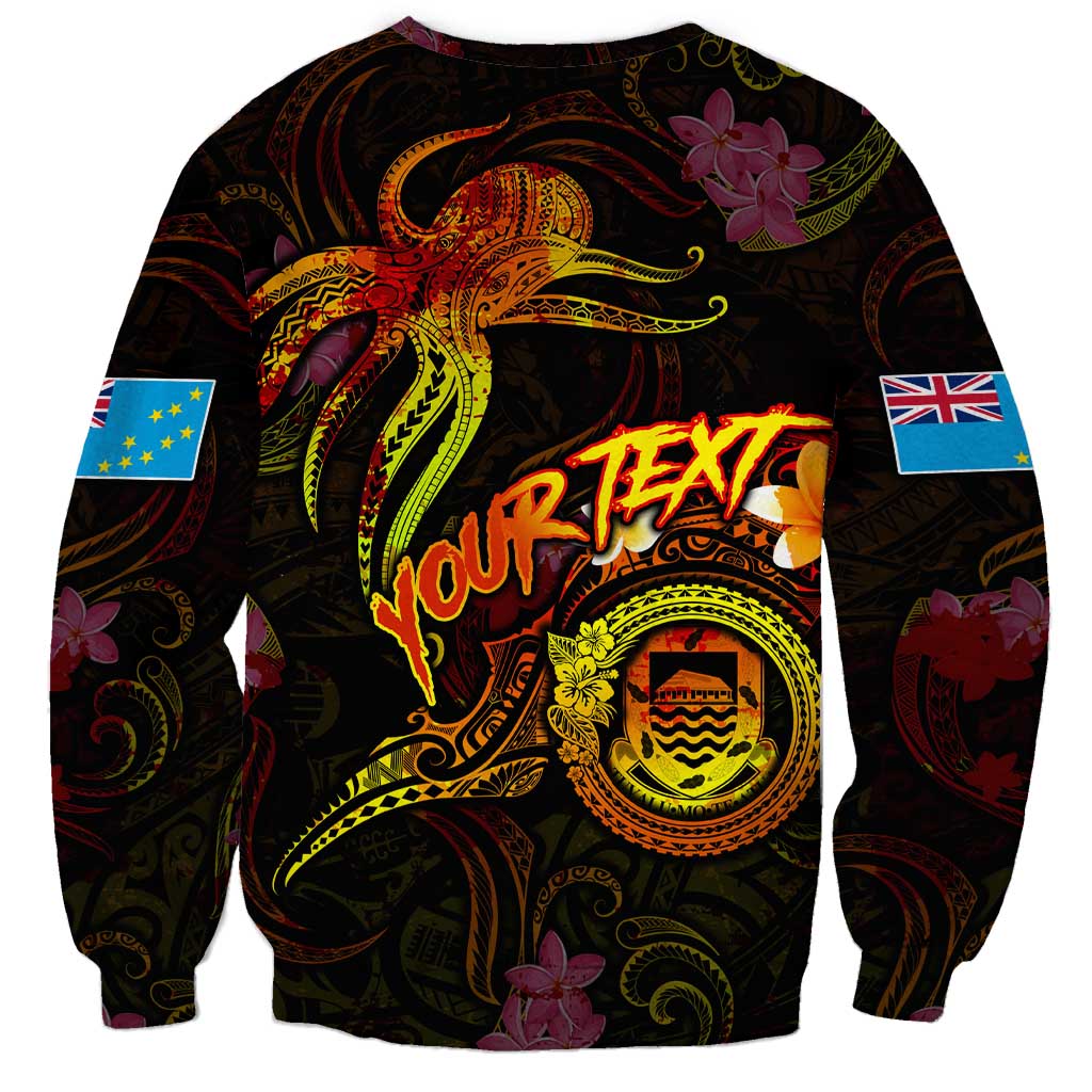 Tuvalu Sweatshirt Octopus Plumeria Polynesian Tattoo